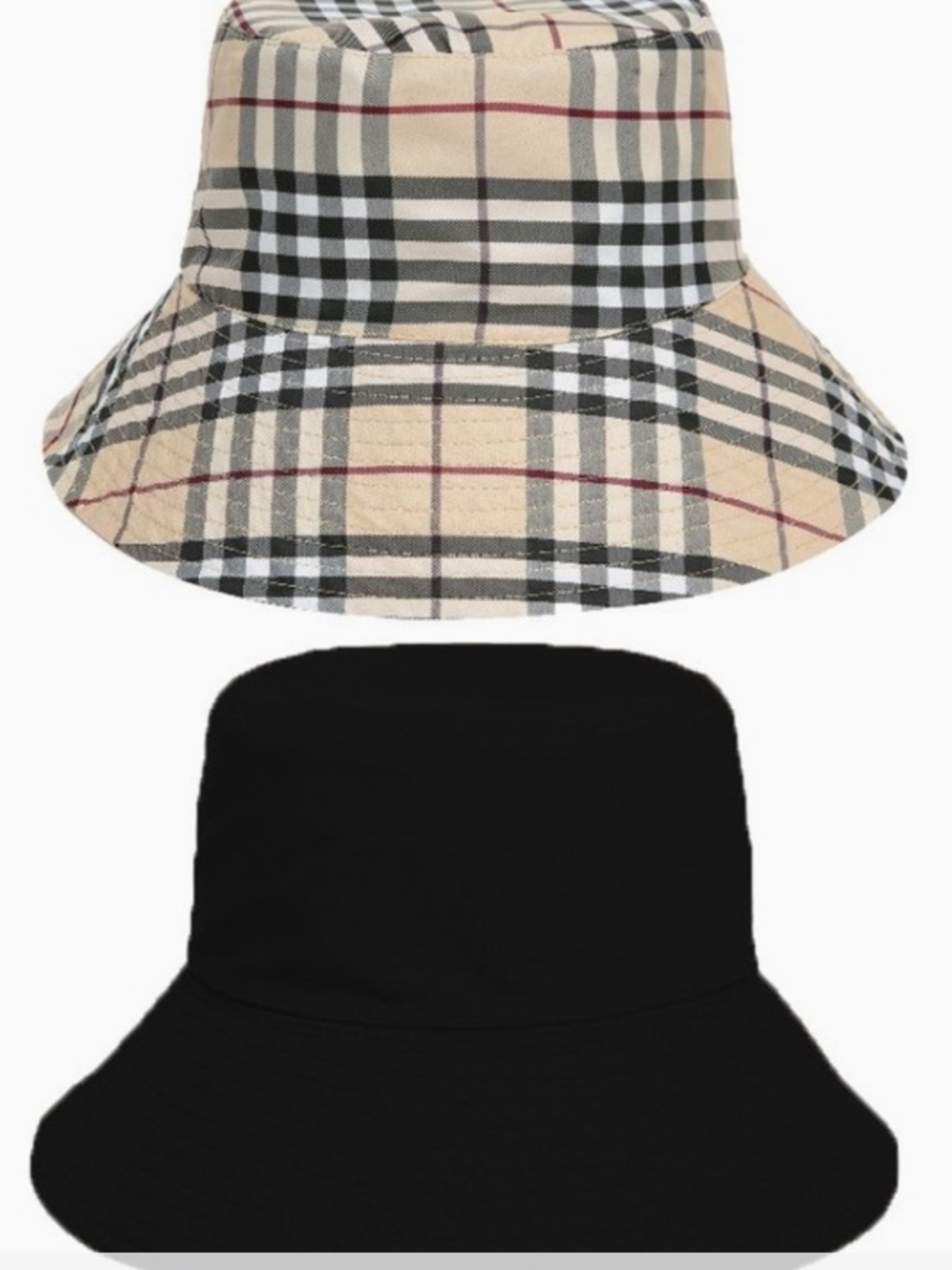 Luxe Designer Plaid and Black Reversible Bucket Hat - Women's Accessory - Picture 4 of 4